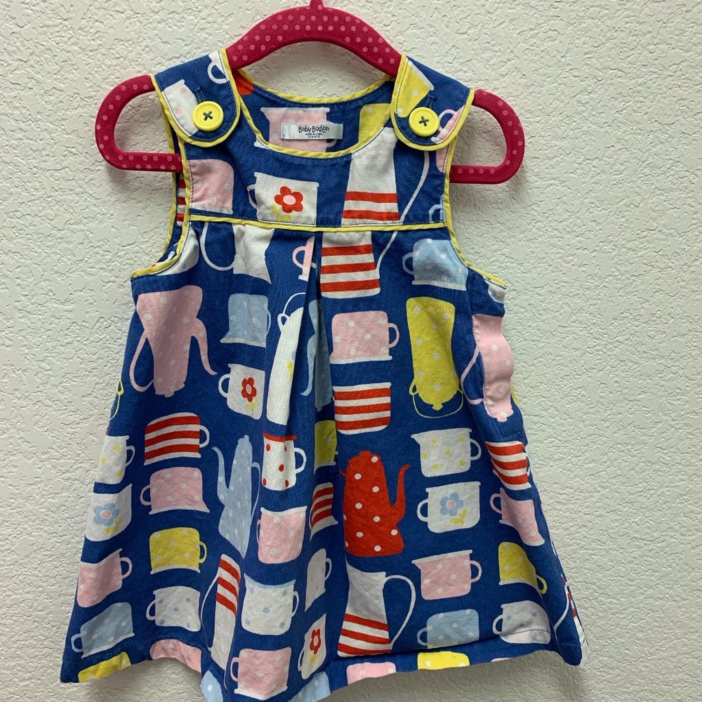 Boden size 12-18 teacups pinafore dress